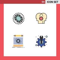 4 kreativ ikoner modern tecken och symboler av mode förslag slinga kontrollera bearbeta redigerbar vektor design element