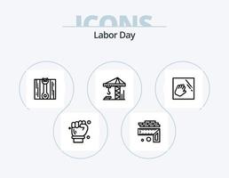 Labor Day Line Icon Pack 5 Icon Design. Maske. Werkzeug. Grill. Senklot. Lot vektor