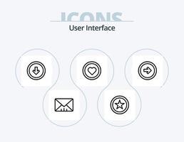 Benutzeroberflächen-Line-Icon-Pack 5-Icon-Design. Benutzer. Schnittstelle. Einstellung. Batterie. Schild vektor