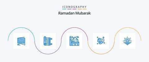 ramadan blå 5 ikon packa Inklusive islam. datum. be. be. islam vektor