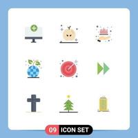 grupp av 9 modern platt färger uppsättning för pil miljö tillgång ekologi rikedom redigerbar vektor design element