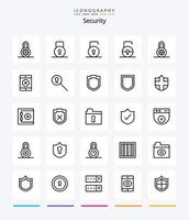 kreativ säkerhet 25 översikt ikon packa sådan som skydda. skydd. hänglås. hemlighet. nyckelhål vektor