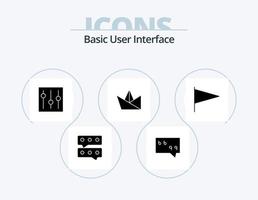 grundlegendes Glyphen-Icon-Pack 5-Icon-Design. . Flagge. Schnittstelle. Land. Origami vektor