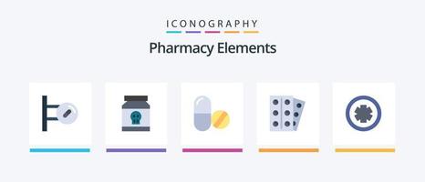 Apothekenelemente Flat 5 Icon Pack einschließlich Medizin. Geduldig. giftig. Medizin. Tablette. kreatives Symboldesign vektor