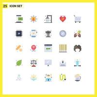 25 kreative Symbole moderne Zeichen und Symbole des E-Commerce-Herzens unterstützen Liebesdusche editierbare Vektordesign-Elemente vektor