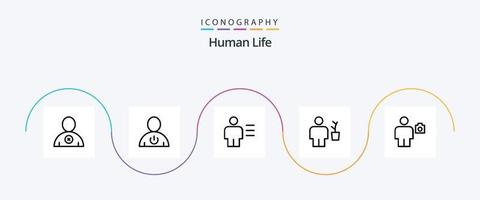 mänsklig linje 5 ikon packa Inklusive pott. mänsklig. analyser. kropp. mänsklig vektor