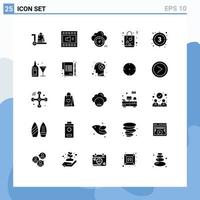 25 solides Glyphenpaket der Benutzeroberfläche mit modernen Zeichen und Symbolen für bearbeitbare Vektordesignelemente für Einkaufsgeschenke vektor