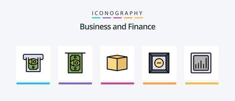 Finanzlinie gefüllt 5 Icon Pack einschließlich .. kreatives Icon-Design vektor