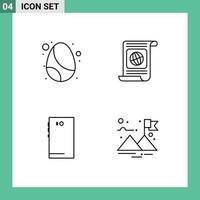 Aktienvektor-Icon-Pack mit 4 Zeilenzeichen und Symbolen für Geburtstagstelefonfeier-Ziel-Android-editierbare Vektordesign-Elemente vektor