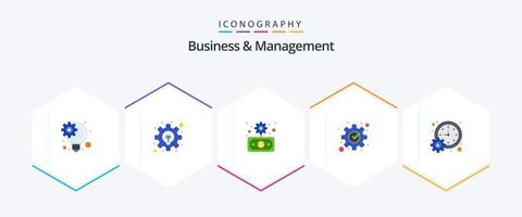 Business und Management 25 Flat Icon Pack inklusive Meeting. Unternehmen. Wirtschaft. Prozess. Fix vektor
