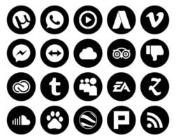 20 Social Media Icon Pack inklusive Myspace Adobe Teamviewer cc Abneigung vektor