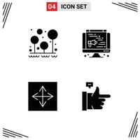 4 kreativ ikoner modern tecken och symboler av camping app överlevnad högtalare browser redigerbar vektor design element