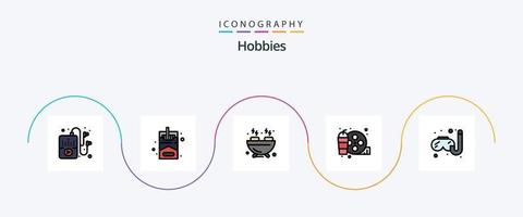 Hobbys Linie gefüllt Flat 5 Icon Pack inklusive. Hobby. Hobbys. Hobbys. Hobby vektor