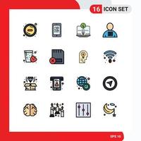 16 kreativ ikoner modern tecken och symboler av dryck uppspelning organisk mänsklig avatar redigerbar kreativ vektor design element