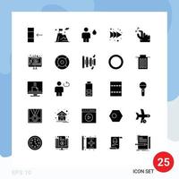 25 kreative Symbole moderne Zeichen und Symbole von Squeeze-Geste Körper rechter Pfeil editierbare Vektordesign-Elemente vektor