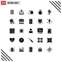 25 kreativ ikoner modern tecken och symboler av riktning bröllop cykel ringa diamant redigerbar vektor design element