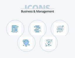 Geschäft und Management blau Icon Pack 5 Icon Design. Unternehmen. Kasse. Rechnung. Wird geladen. Glas vektor