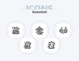 Basketball-Line-Icon-Pack 5 Icon-Design. Sport. Basketball. vergeben. Sport. Getränk vektor