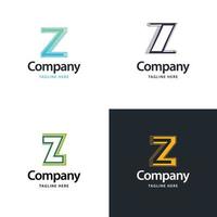 Buchstabe z großes Logo-Pack-Design kreatives modernes Logo-Design für Ihr Unternehmen vektor