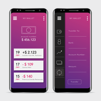 Rengör och Modern Mobile Banking Application GUI