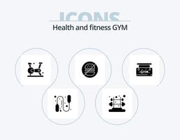 Fitness-Glyphen-Icon-Pack 5 Icon-Design. . Planke. Fitness. Fitnessstudio. Gesundheitswesen vektor