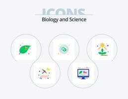 biologi platt ikon packa 5 ikon design. direkt. leukemi. blad. cell. blod vektor