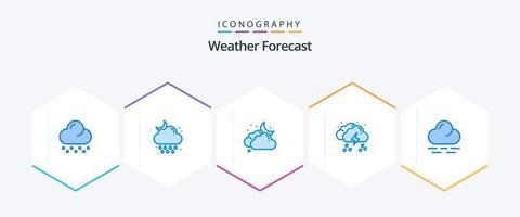 Wetter 25 blaues Icon Pack inklusive Cloud. Wetter. Wolke. Regen. Wolke vektor