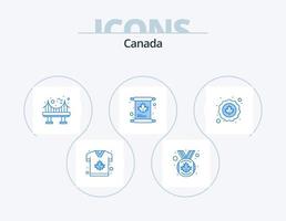 Kanada-Blau-Icon-Pack 5 Icon-Design. Kreis. einladen. die Architektur. Umschlag. Blatt vektor