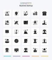 Creative Business Startup 25 Glyph Solid Black Icon Pack wie Blatt.. Gewinner. Zeichen. Dollar vektor