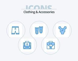 Kleidung und Accessoires blau Icon Pack 5 Icon Design. Kleider. Baby. kleiden. Marine. Tauchen vektor