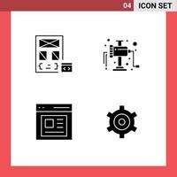 4 kreative Symbole moderne Zeichen und Symbole für die Entwicklung von App-Inhalten manuelle vom Benutzer bearbeitbare Vektordesign-Elemente vektor