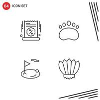4 kreative Symbole moderne Zeichen und Symbole von Big Sale Golf Sale Kupplungen Ball editierbare Vektordesign-Elemente vektor
