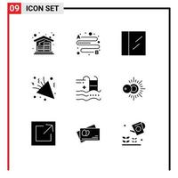Aktienvektor-Icon-Pack mit 9 Zeilenzeichen und Symbolen für bearbeitbare Vektordesign-Elemente für Schwimmbaddrogenfeiertagsdekoration vektor