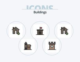 Gebäude Linie gefüllt Icon Pack 5 Icon Design. . . Elektrizität. Kloster. Kirche vektor