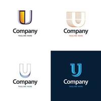 brev u stor logotyp packa design kreativ modern logotyper design för din företag vektor