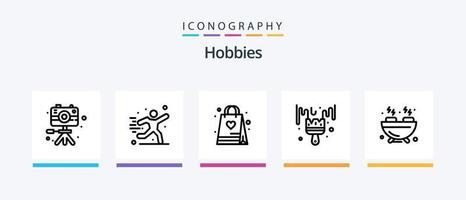 hobbies linje 5 ikon packa Inklusive . hobbyer. hobbyer. smp audio. hobbyer. kreativ ikoner design vektor