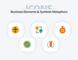 Business-Elemente und Symbole Metaphern Flat Icon Pack 5 Icon Design. Timer. Zeiger. Planke. Karte. reisen vektor