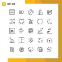 25 kreative Symbole, moderne Zeichen und Symbole des Geldbeutels, einfache Zeigerposition, editierbare Vektordesign-Elemente vektor