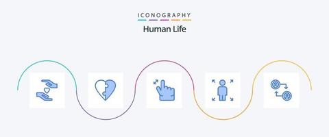 mänsklig blå 5 ikon packa Inklusive . zoom. byta. konto vektor