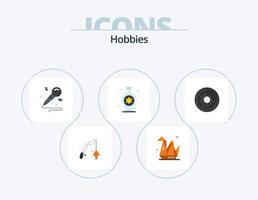 Hobbies flach Icon Pack 5 Icon Design. Hobbys. CD. Mikrofon Hobby. Vase vektor