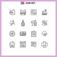 16 kreative Symbole moderne Zeichen und Symbole von Ostern Plent Design Shopping E-Commerce editierbare Vektordesign-Elemente vektor