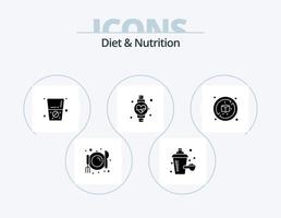 Diät- und Ernährungs-Glyphen-Icon-Pack 5 Icon-Design. . . Getränk. Kasten. nein vektor