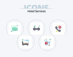 Hotelservices flach Icon Pack 5 Icon Design. Anruf. Service. Traum. Sport. Hantel vektor