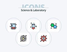 vetenskap linje fylld ikon packa 5 ikon design. vetenskap. atom. experimentera. molekyl. atom vektor