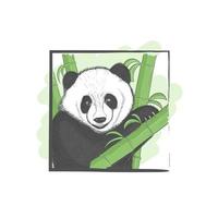 handritad panda djurillustration vektor