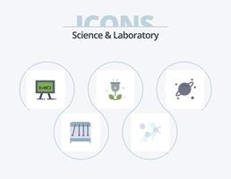 Wissenschaft flach Icon Pack 5 Icon Design. . Wissenschaft. Wissenschaft. Planet. grün vektor