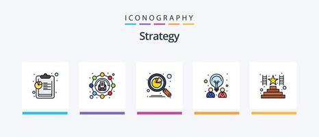 Strategielinie gefüllt 5 Icon Pack inklusive E-Mail. die Einstellungen. Mannschaft. Netzwerk. Ausrüstung. kreatives Symboldesign vektor
