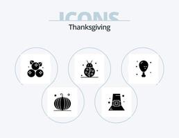 Thanksgiving-Glyphen-Icon-Pack 5 Icon-Design. Winter. Insekt. das Erntedankfest. Käfer. das Erntedankfest vektor