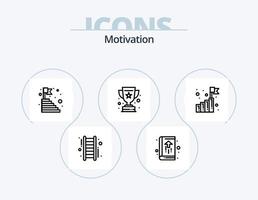 Motivationslinie Icon Pack 5 Icon Design. erster Platz. vergeben. Wachstum. Überraschung. Belohnung vektor