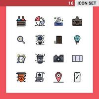 Aktienvektor-Icon-Pack mit 16 Linienzeichen und Symbolen für pantouristische Kreisdiagramm-Taschenreparatur editierbare kreative Vektordesign-Elemente vektor